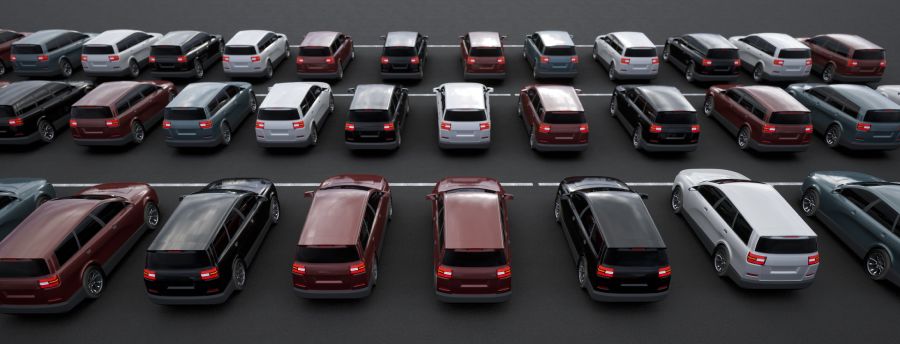modele samochodów na parkingu